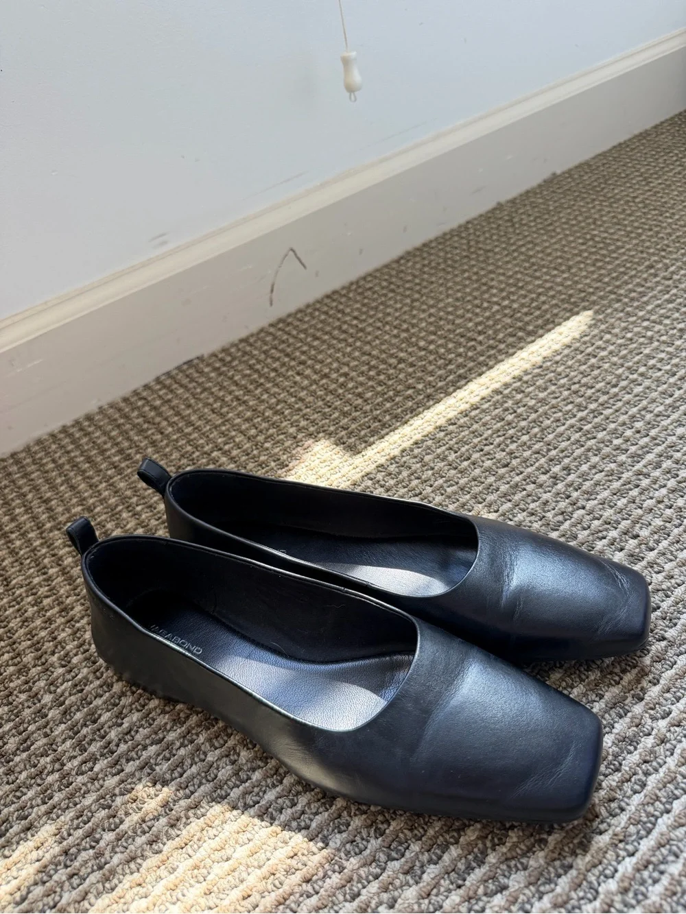 Vagabond Black Square-Toe Slip-On Flats